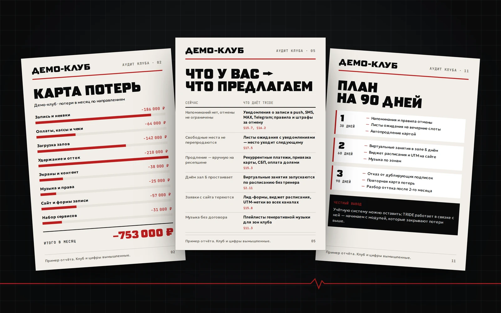 Страницы отчёта аудита клуба